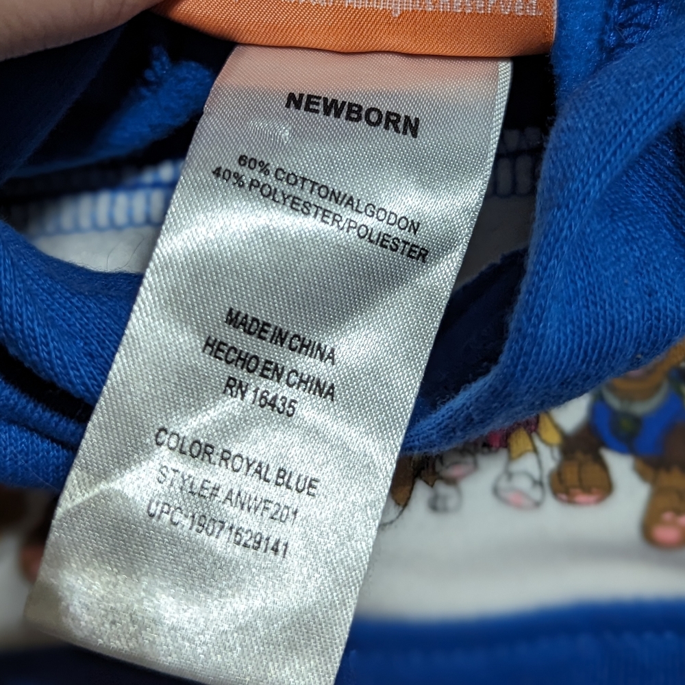Paw Patrol Newborn Hooded Sweatshirt Deadstock Gen 1 Nickelodeon Pattern EUC - Picture 5 of 6